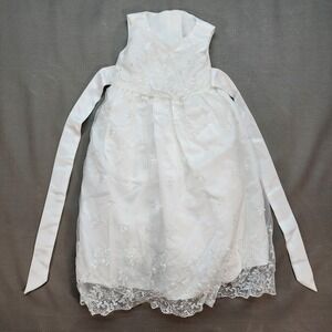Laurenza's White Lace Long Floral Dress Set with Bonnet Jacket for Baby Toddler